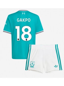 Billige Liverpool Cody Gakpo #18 Tredjedraktsett Barn 2025-26 Kortermet (+ Korte bukser)